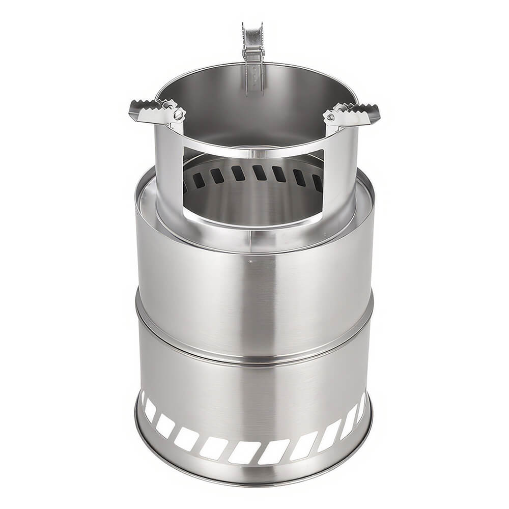 Collapsible Stainless Steel Wood-Burning Camping Stove