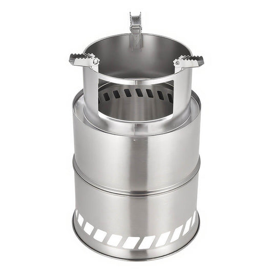 Collapsible Stainless Steel Wood-Burning Camping Stove